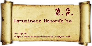 Marusinecz Honoráta névjegykártya